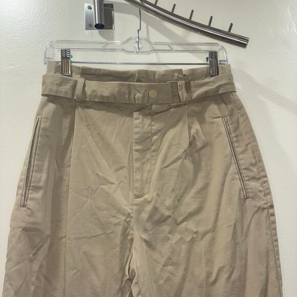 New Mango Suit High-Waisted Belted Trousers โ Size 4 Khaki Business Pants - Picture 9 of 15